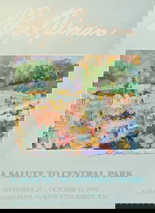 Leroy Neiman- Hand signed offset lithograph "Central Park": Artist: Leroy Neiman. Medium: Hand signed offset lithograph. Title: Central Park. Size: 25" x 35". Reference#: 28437.