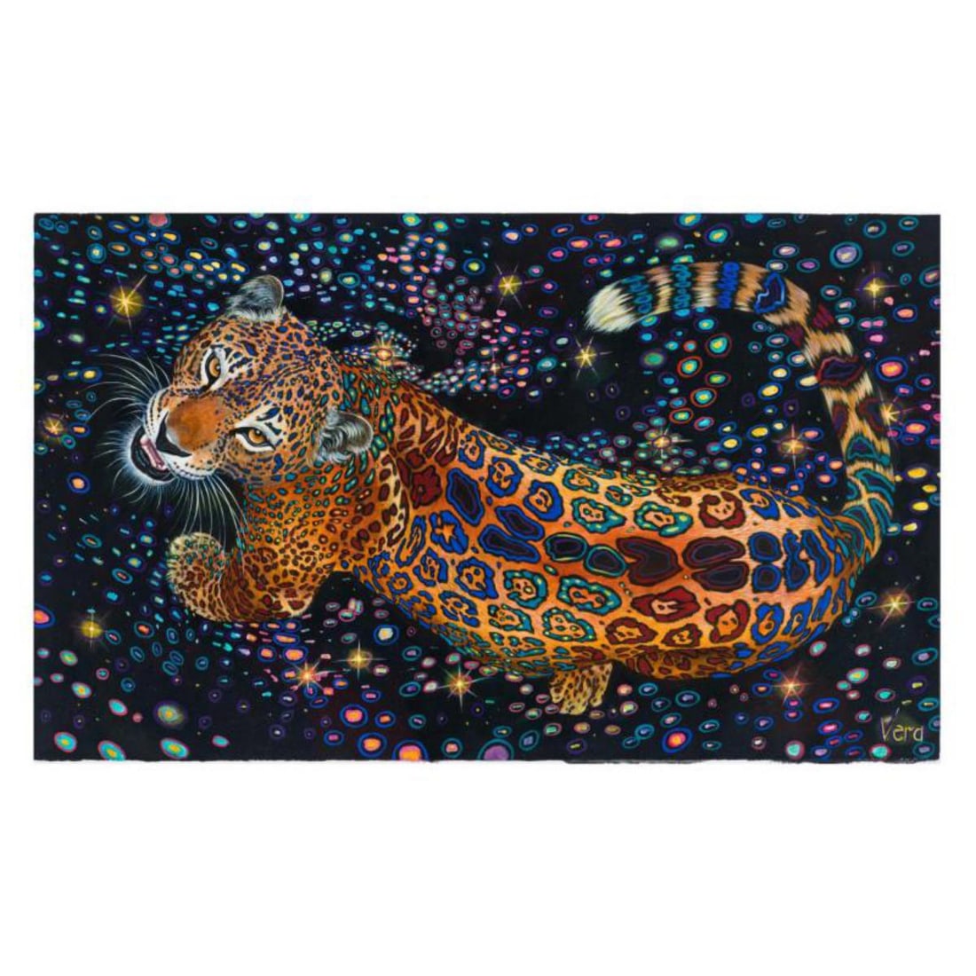 Vera V. Goncharenko, "Strong Tiger" Hand Signed Limited Edition Giclee on Canvas with Letter of: Strong Tiger is a limited edition Giclee on Canvas by Vera V. Goncharenko. The piece is numbered, hand signed by the artist, and come with a letter of authenticity. Measures approximately 24" x 36". R