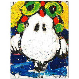 Ace Face Limited Edition Hand Pulled Original Lithograph by Renowned Charles Schulz Protege, Tom: Ace Face is a limited edition hand pulled original lithograph on museum quality deckle-edge paper, numbered and hand signed by Tom Everhart. This is one of the final Everhart editions to be created on