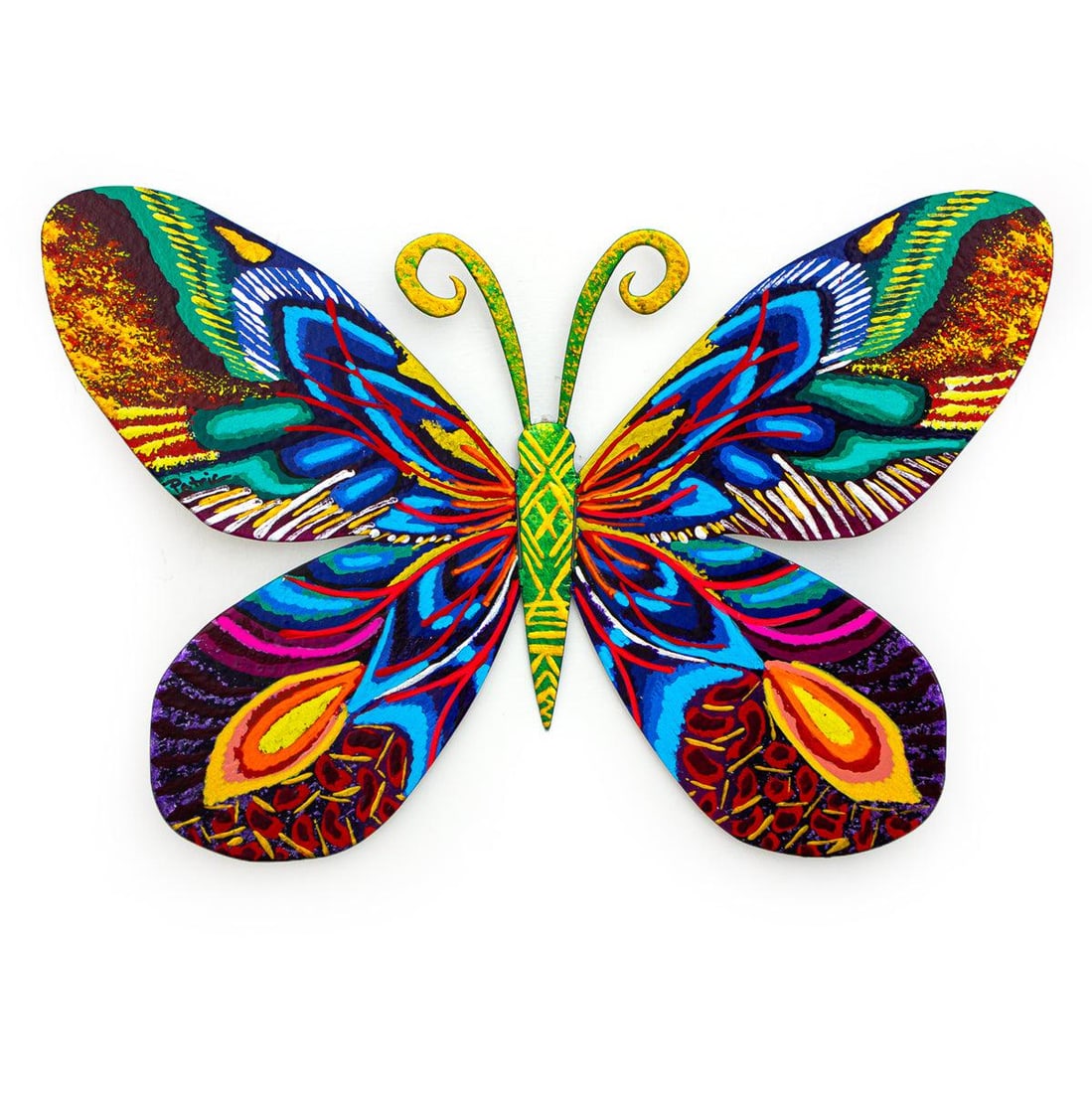 Patricia Govezensky- Original Painting on Cutout Steel "Butterfly": Artist: Patricia Govezensky. Medium: Original Painting on Cutout Steel. Title: Butterfly. Size: 8" x 12". Signature: Hand Signed by the artist. Certificate of Authenticity: From the publisher. Referen