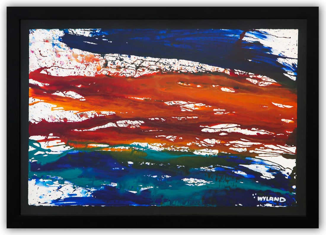 Wyland- Original Watercolor Painting on Deckle Edge Paper "Abstract" (1 of 3)