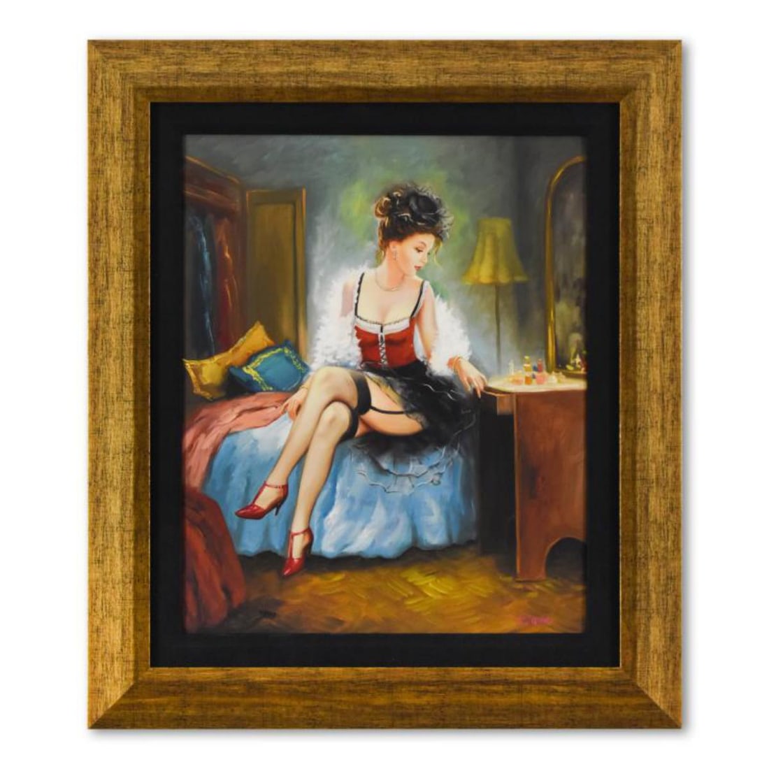 Taras Sidan, "Mademoiselle" Framed Limited Edition on Canvas, Numbered and Hand Signed with Letter (1 of 2)