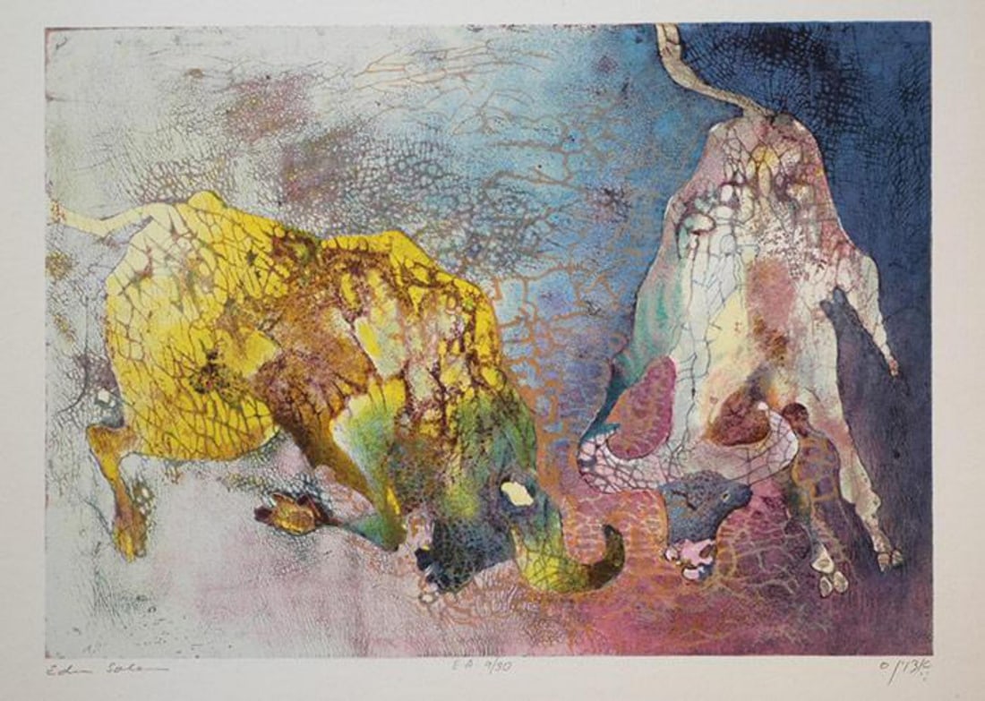 Edwin Salomon- Original Serigraph "Confrontation" (1 of 1)