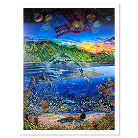 Robert Lyn Nelson, "Ring of Life" Limited Edition Mixed Media, Numbered and Hand Signed with Letter (1 of 2)