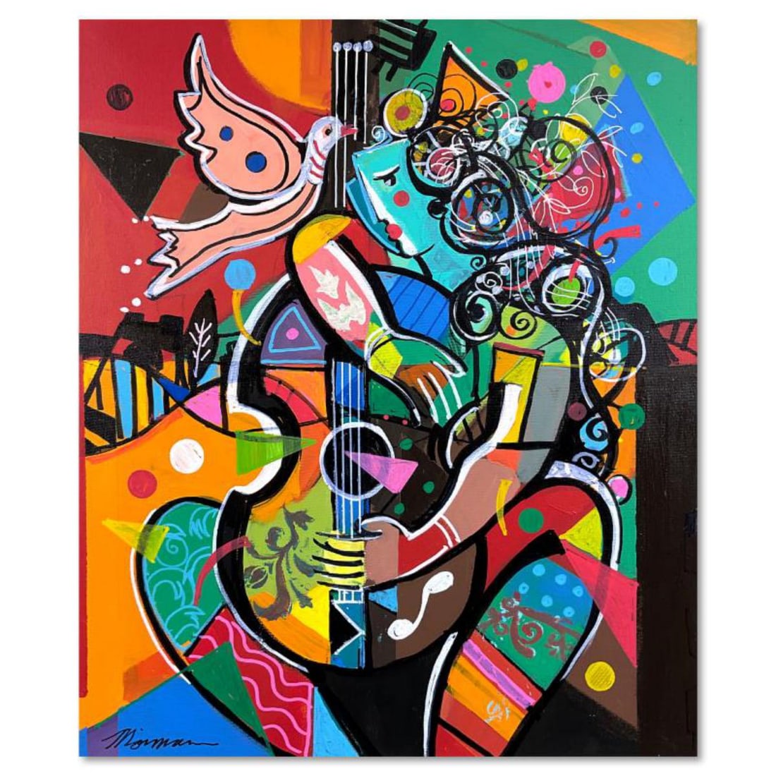 Isaac Maimon, Original Acrylic Painting on Canvas, Hand Signed with Letter of Authenticity. (1 of 2)