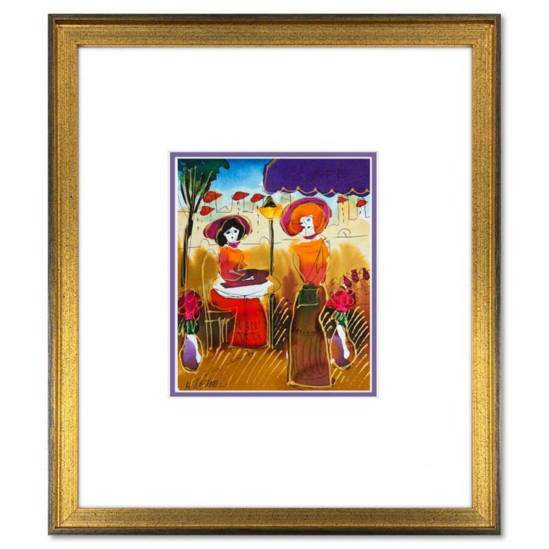 Moshe Leider, Framed Original Mixed Media Watercolor Painting, Hand Signed with Letter of: This is an original mixed media watercolor painting on paper by Moshe Leider. Hand signed by the artist, this piece comes custom framed and includes a Letter of Authenticity. Measures approximately 15