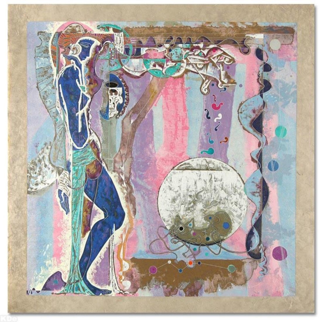 Concerto Limited Edition Serigraph on Rice Paper (38" x 39") by Renowned Artist Lu Hong, Numbered (1 of 2)