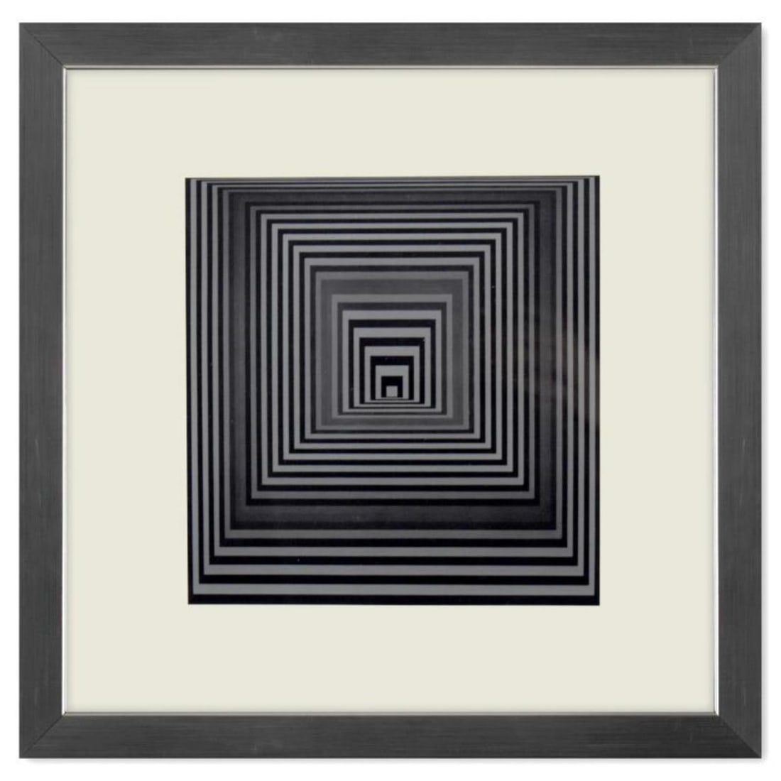 Victor Vasarely (1908-1997), "Vonal - 4 de la série Vonal" Framed 1971 Heliogravure Print with (1 of 1)
