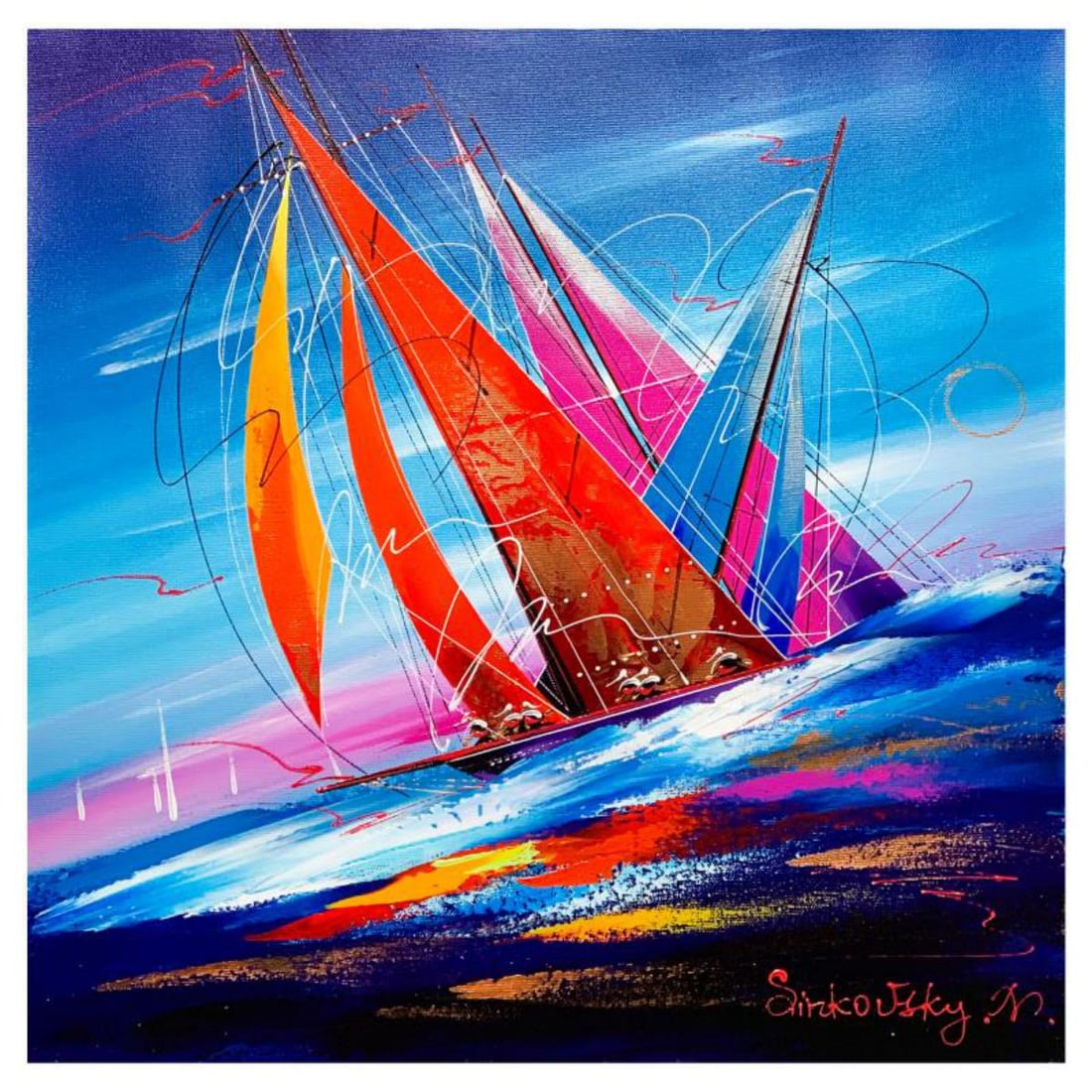 Natalia Sinkovsky, Hand Signed Original Acrylic Painting on Canvas with Letter Authenticity. (1 of 2)