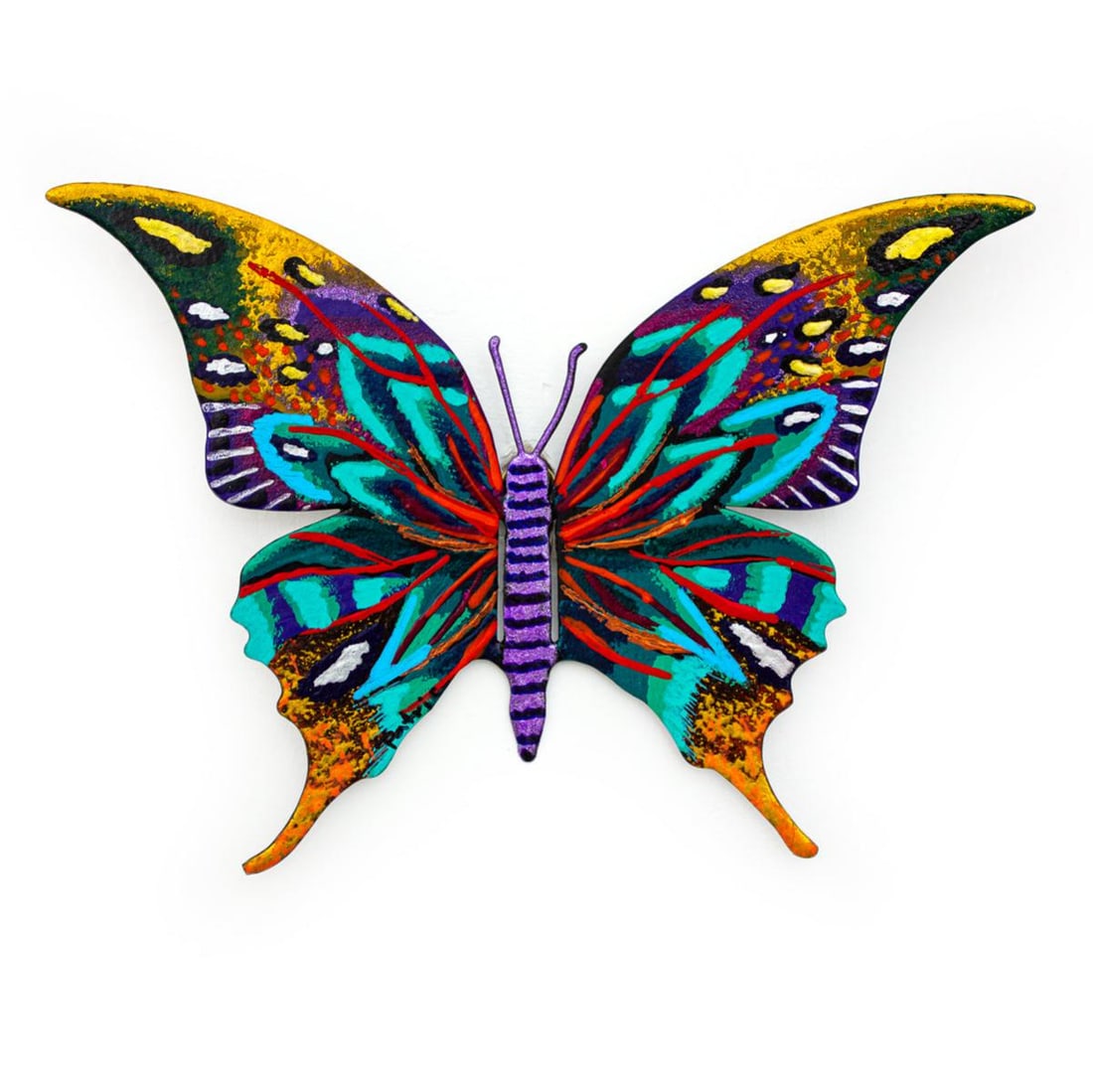 Patricia Govezensky- Original Painting on Cutout Steel "Butterfly": Artist: Patricia Govezensky. Medium: Original Painting on Cutout Steel. Title: Butterfly. Size: 5" x 8". Signature: Hand Signed by the artist. Certificate of Authenticity: From the publisher. Referenc