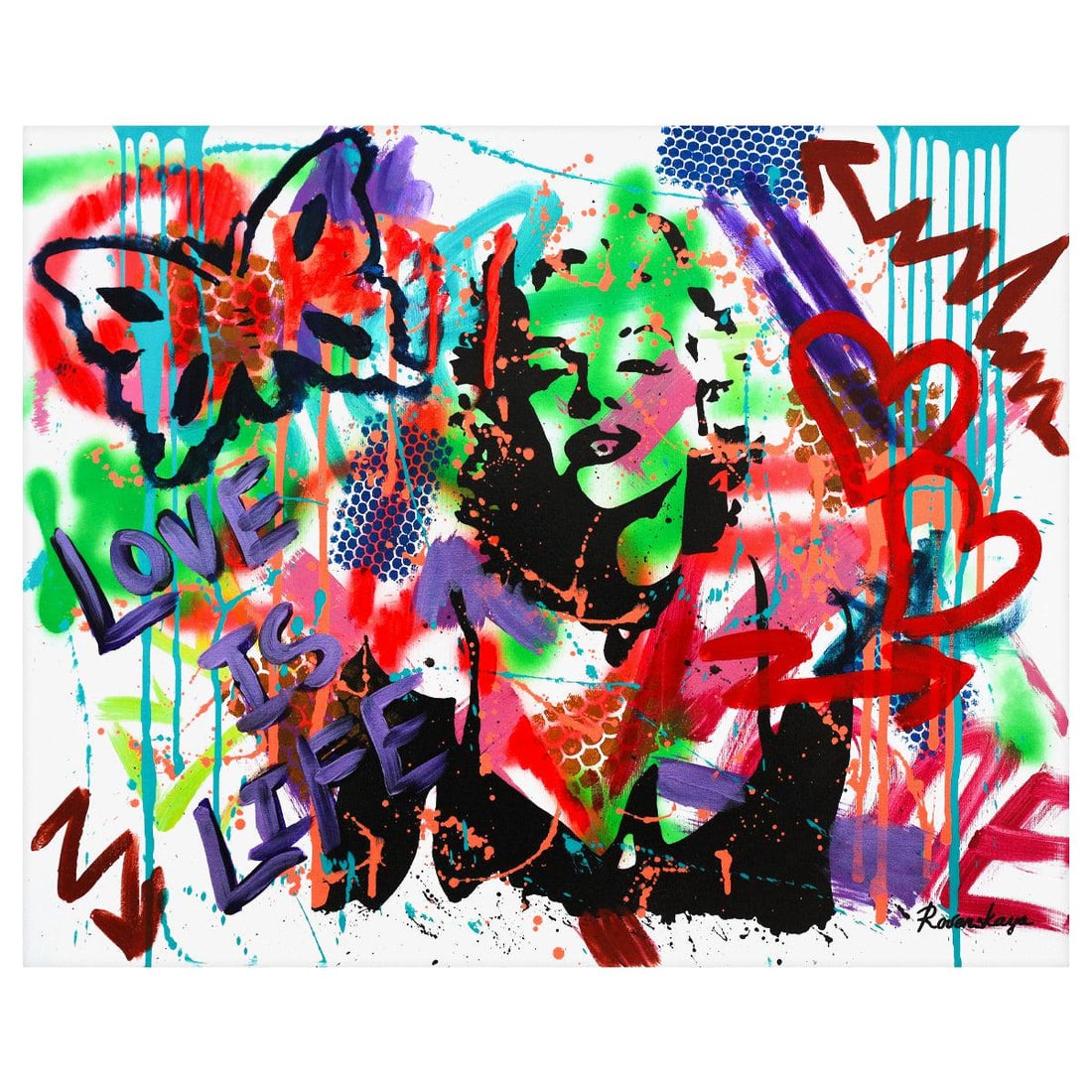 Nastya Rovenskaya- Mixed Media on Canvas "Shadow of Marilyn Monroe" (1 of 1)