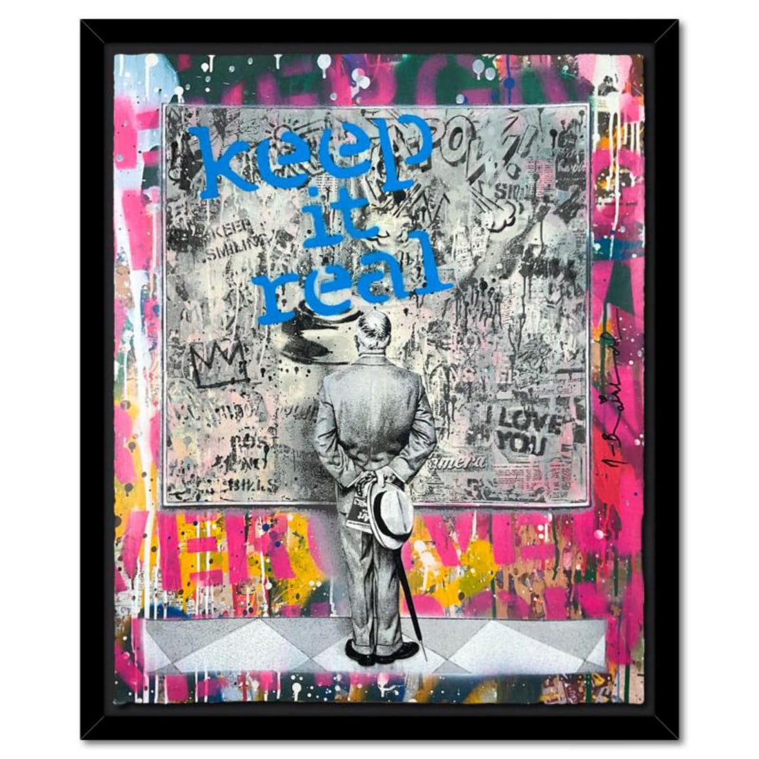 Mr. Brainwash- Original Mixed Media on Deckle Edge Paper "Street Connoisseur" (1 of 4)