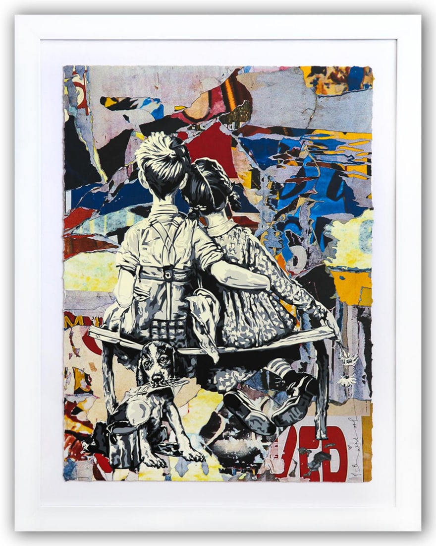 Mr. Brainwash- Original Mixed Media on Deckled Edge Paper "Work Well Together" (1 of 5)