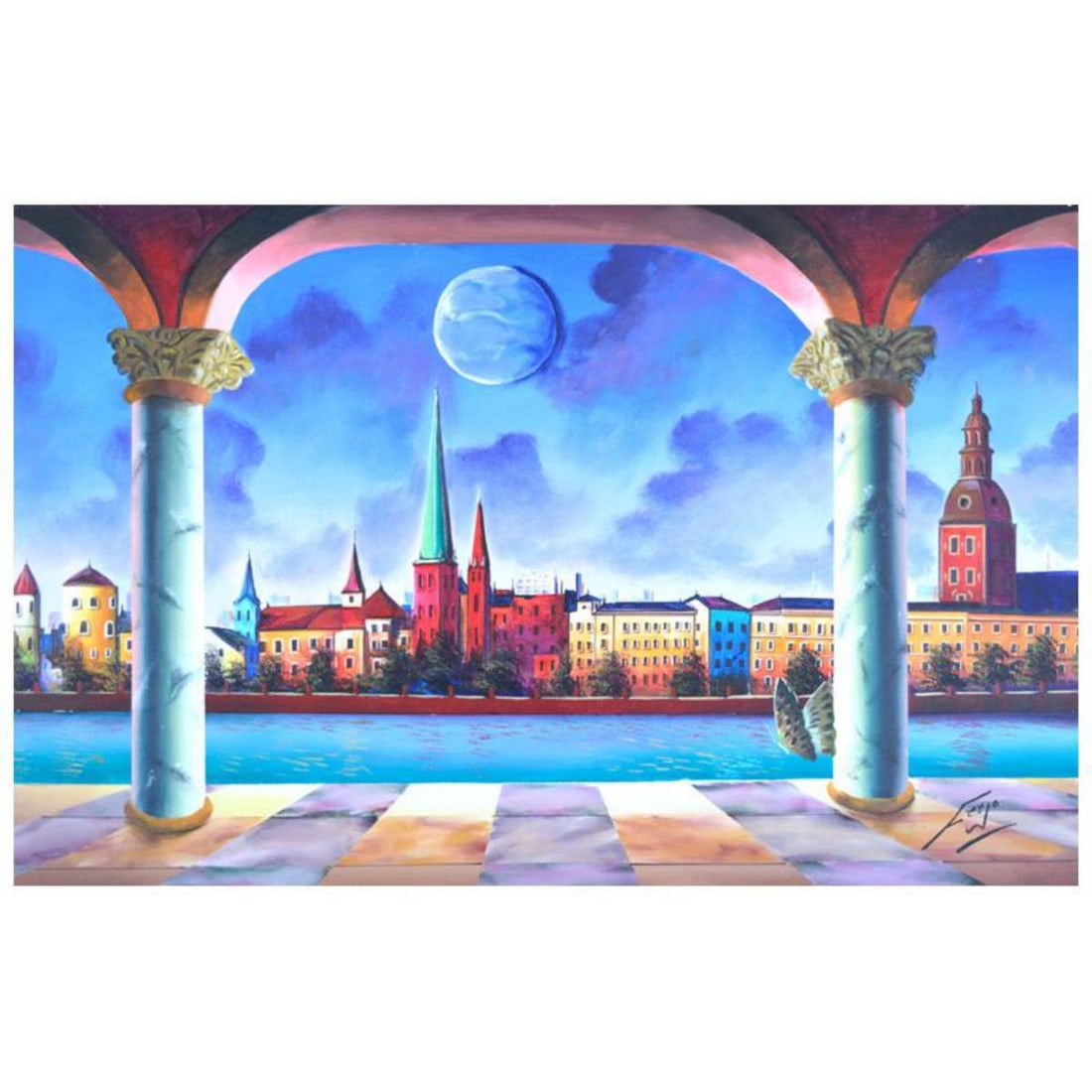 Ferjo, "Midnight Magic" Original Painting on Canvas, Hand Signed with Letter of Authenticity. (1 of 1)