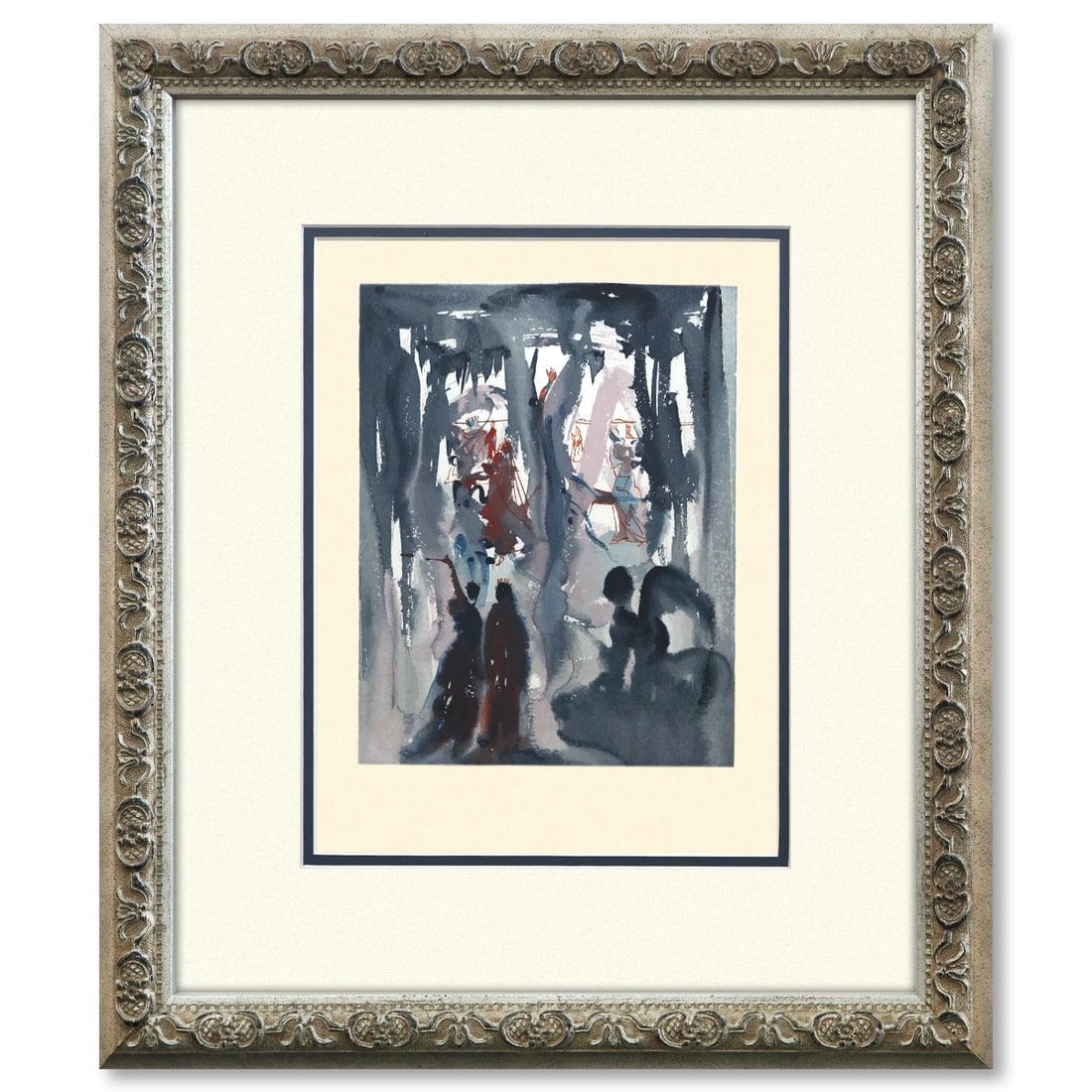 Salvador Dali- Original Color Woodcut on B.F.K. Rives Paper "Paradise 13": Artist: Salvador Dali. Medium: Original Color Woodcut on B.F.K. Rives Paper. Title: Paradise 13. Size: 13" x 10". Measures approx. 20.5" x 17.5" (framed). Certificate of Authenticity: Is included. Ref