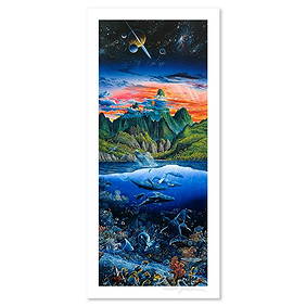 Robert Lyn Nelson, "Oasis" Limited Edition Mixed Media, Numbered and Hand Signed with Letter of (1 of 2)