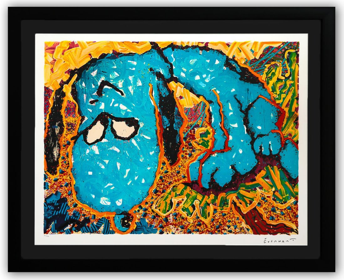 Tom Everhart- Hand Pulled Original Lithograph "Hollywood Hound Dog" (1 of 3)