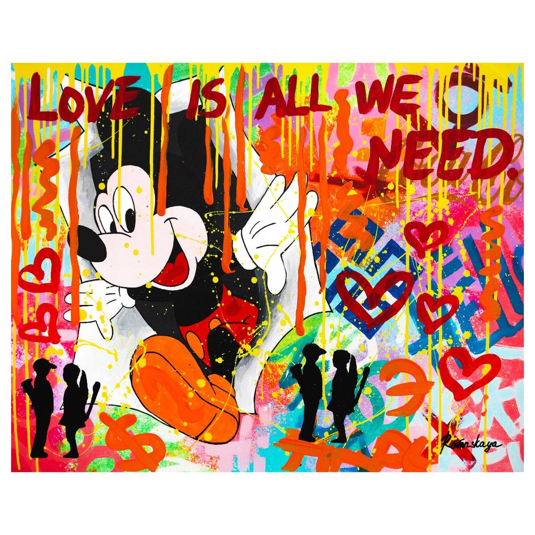 Nastya Rovenskaya- Mixed Media "Surprise by Mickey Mouse" (1 of 2)