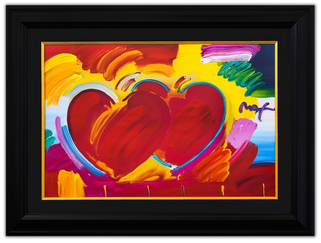 Peter Max- Original Mixed Media "Two Hearts As One" (1 of 4)