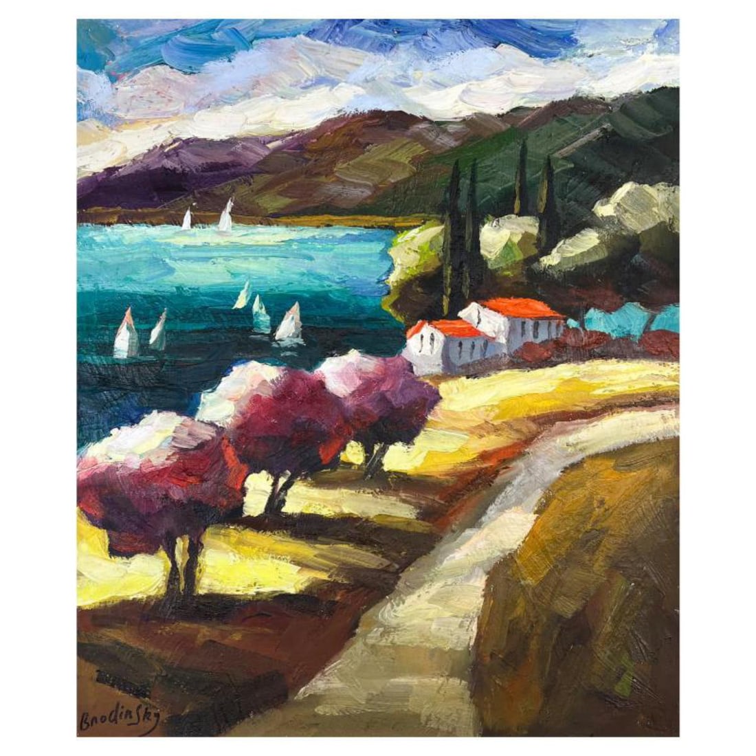 Slava Brodinsky Hand Signed Original Painting on Canvas with Letter of Authenticity.: This is an original painting oil on canvas by Slava Brodinsky. Hand signed by the artist, this piece comes with a letter of authenticity. Measures approximately 24" x 20" (image). Reference#: 49268.