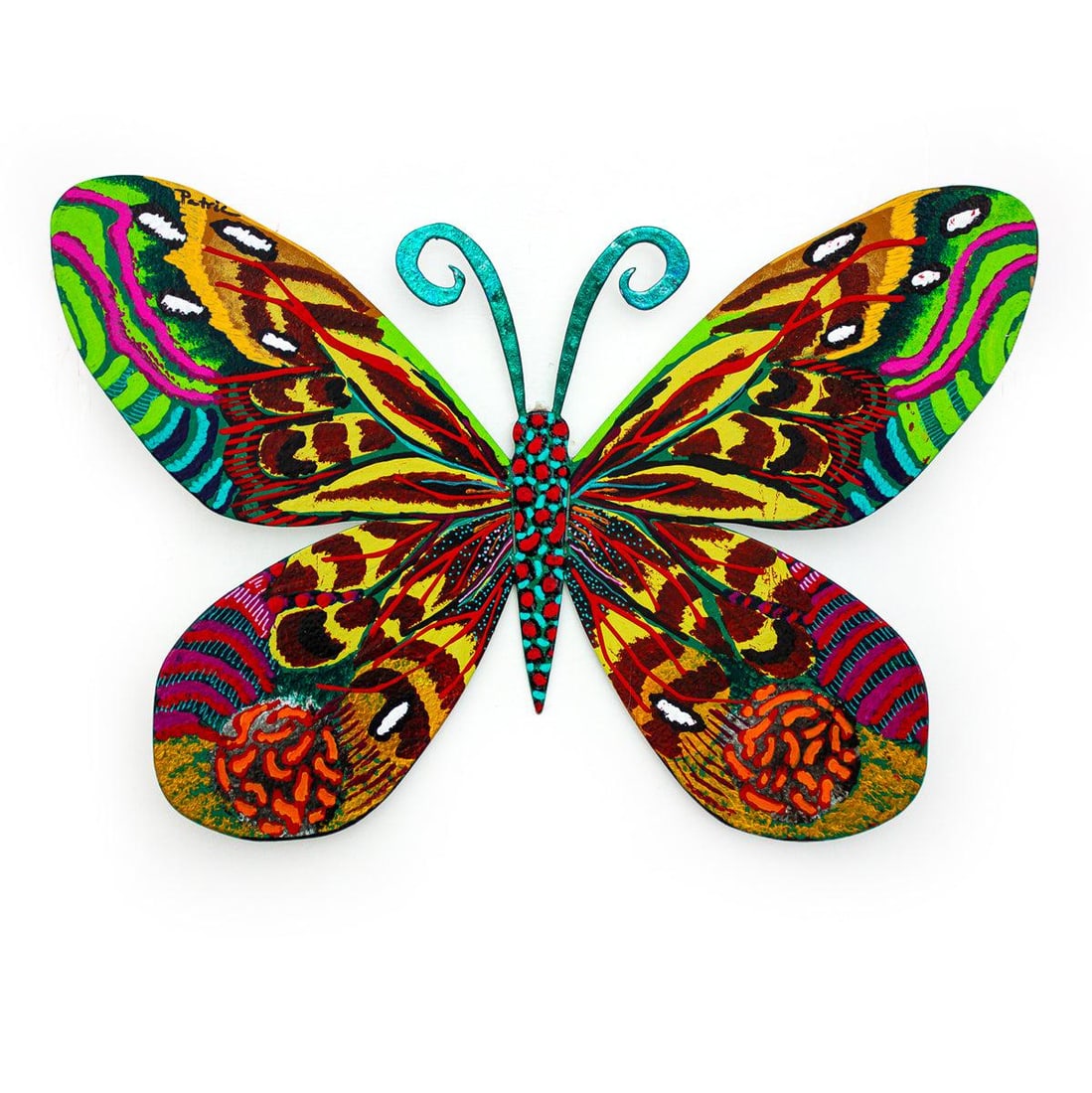 Patricia Govezensky- Original Painting on Cutout Steel "Butterfly": Artist: Patricia Govezensky. Medium: Original Painting on Cutout Steel. Title: Butterfly. Size: 8" x 12". Signature: Hand Signed by the artist. Certificate of Authenticity: From the publisher. Referen