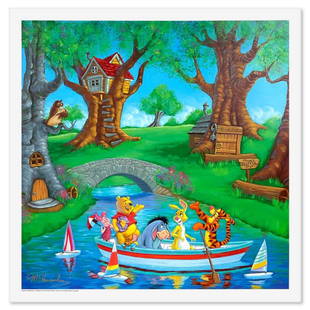 Manuel Hernandez, "Friends In The Woods" Limited Edition Mixed Media Lithograph from Disney Fine: Friends In The Woods is a limited edition lithograph with serigraph highlights on paper by Manuel Hernandez, numbered and hand signed by the artist. This piece is licensed by Disney Fine Art. Includes