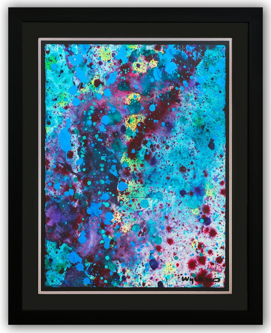 Wyland- Original Watercolor Painting on Deckle Edge Paper "Abstract Drip" (1 of 3)