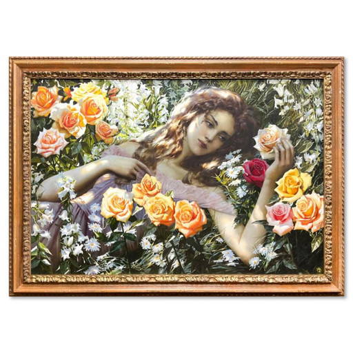 Slava "a Rose By Any Other Name" Framed Original Oil Painting