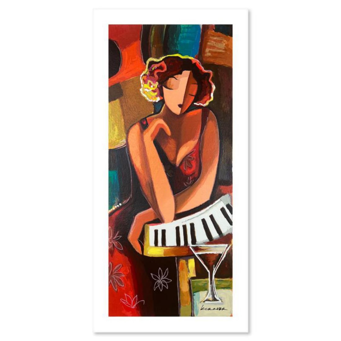Michael Kerzner, "The Pianist" Hand Signed Limited Edition Serigraph on Paper with Letter of (1 of 2)