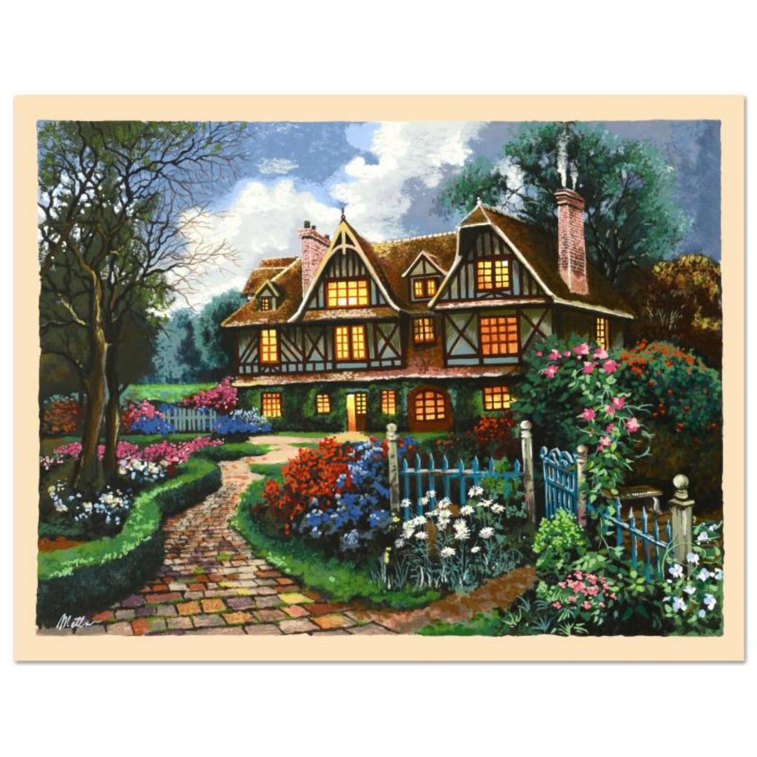 Anatoly Metlan, "Country Cottage" Limited Edition Serigraph, Numbered and Hand Signed with (1 of 2)
