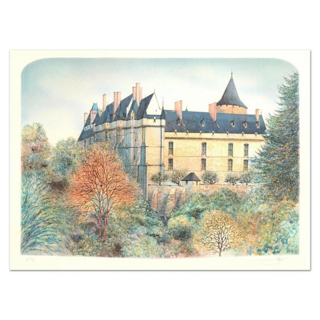 Rolf Rafflewski, "Chateau" Limited Edition Lithograph, Numbered and Hand Signed. (1 of 1)