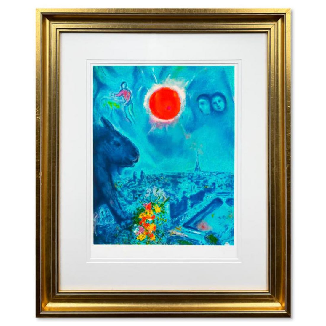 Marc Chagall (1887-1985), "The Sun Over Paris" Framed Limited Edition Lithograph with Certificate of (1 of 2)