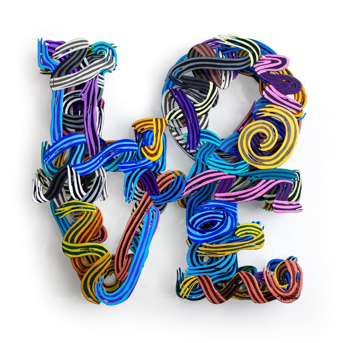 Patricia Govezensky- Original Painting on Cutout Steel "Contemporary Love (Mini Series)" (1 of 5)