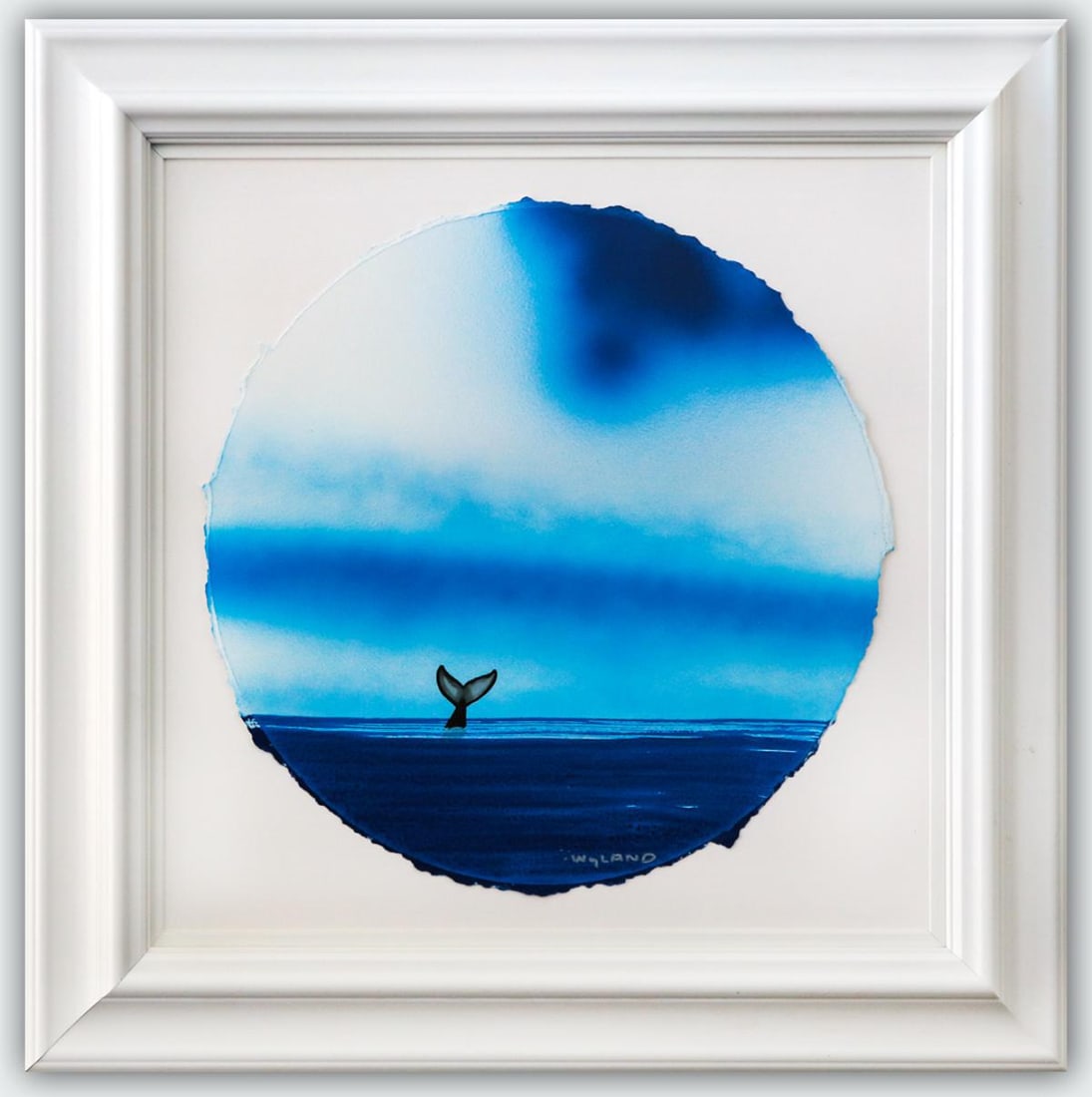 Wyland- Original Watercolor Painting on Deckle Edge Paper "Fluke" (1 of 3)