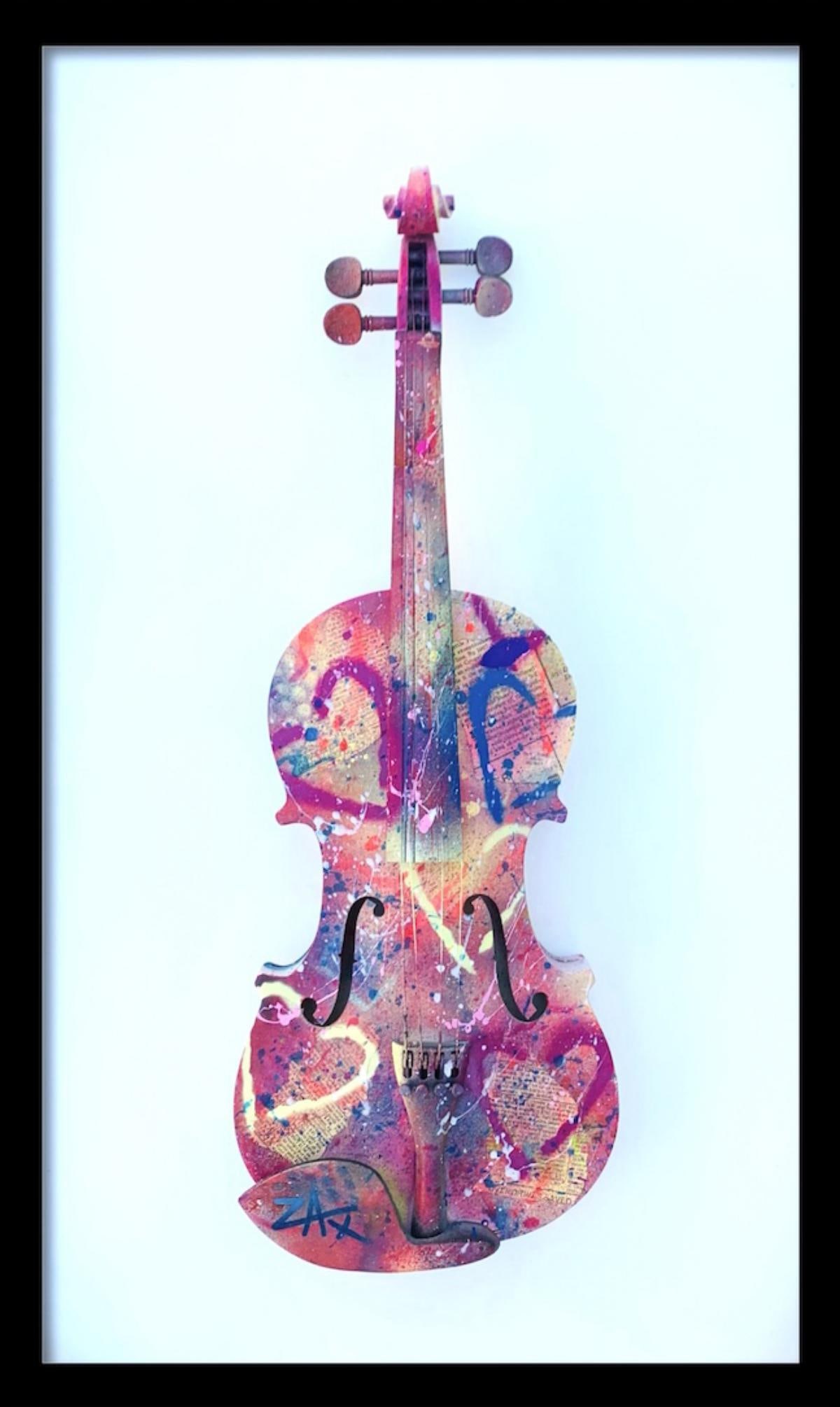 E.M.  ZAX- Hand painted violin "Violin" (1 of 3)