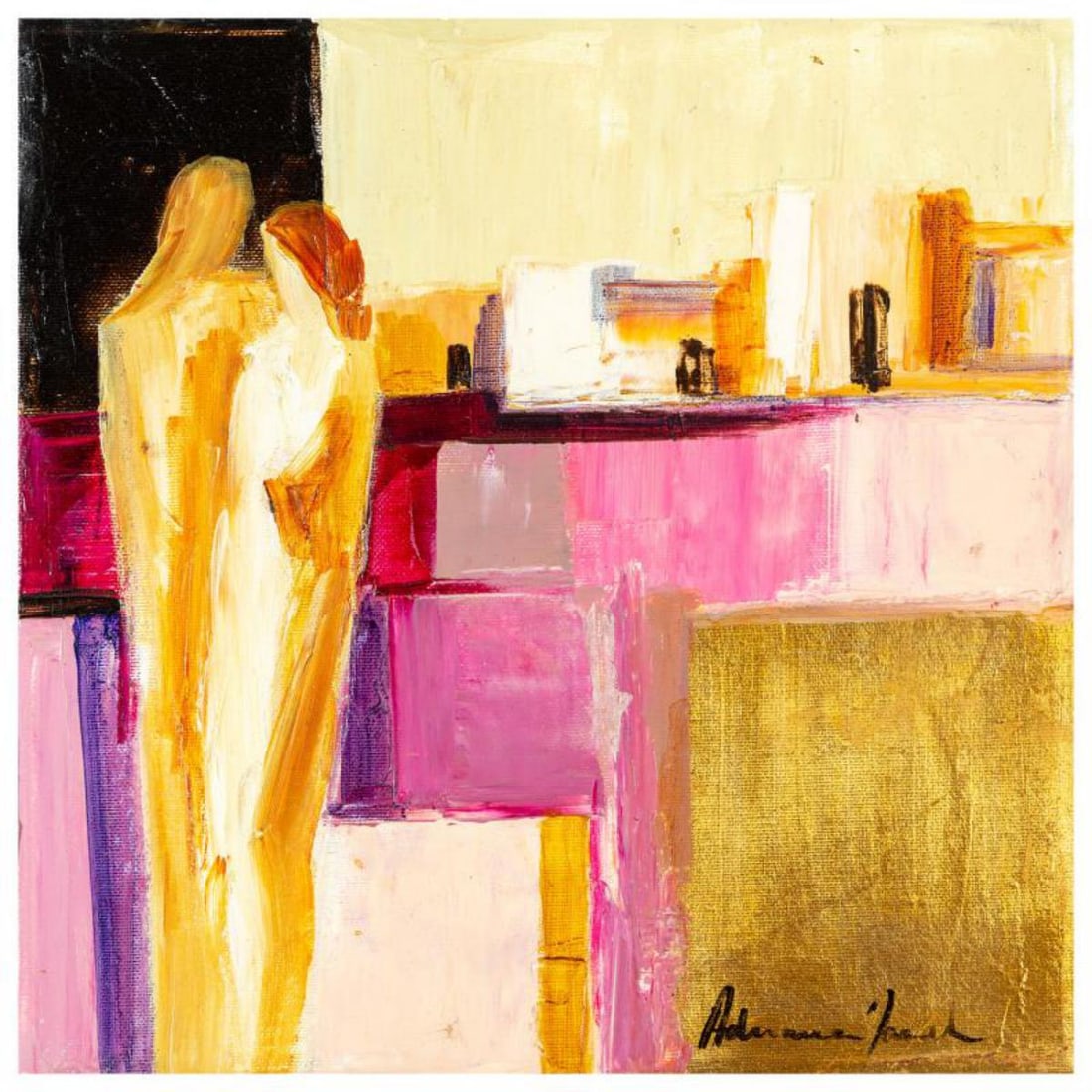 Adriana Naveh, "Deep in Emotions" Original Acrylic Painting on Canvas, Hand Signed with Letter of (1 of 1)