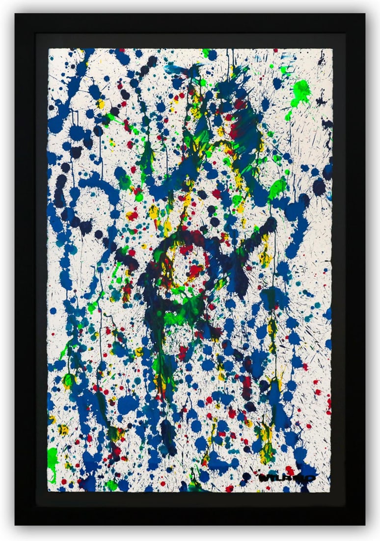 Wyland- Original Watercolor Painting on Deckle Edge Paper "Abstract Drip" (1 of 3)