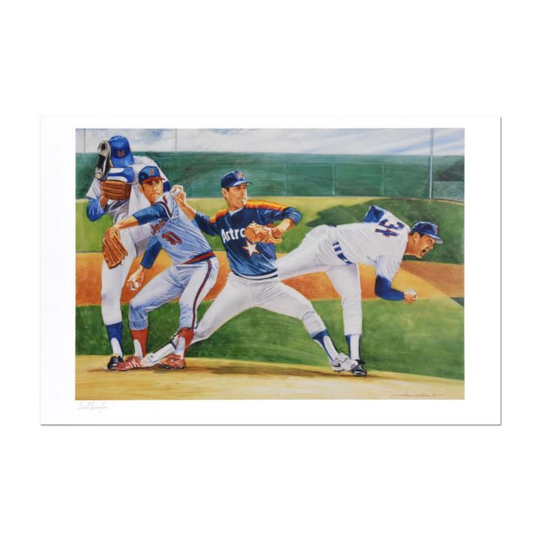 David Harrington, "Nolan Ryan" Limited Edition Lithograph, Numbered and Hand Signed with Letter of (1 of 2)