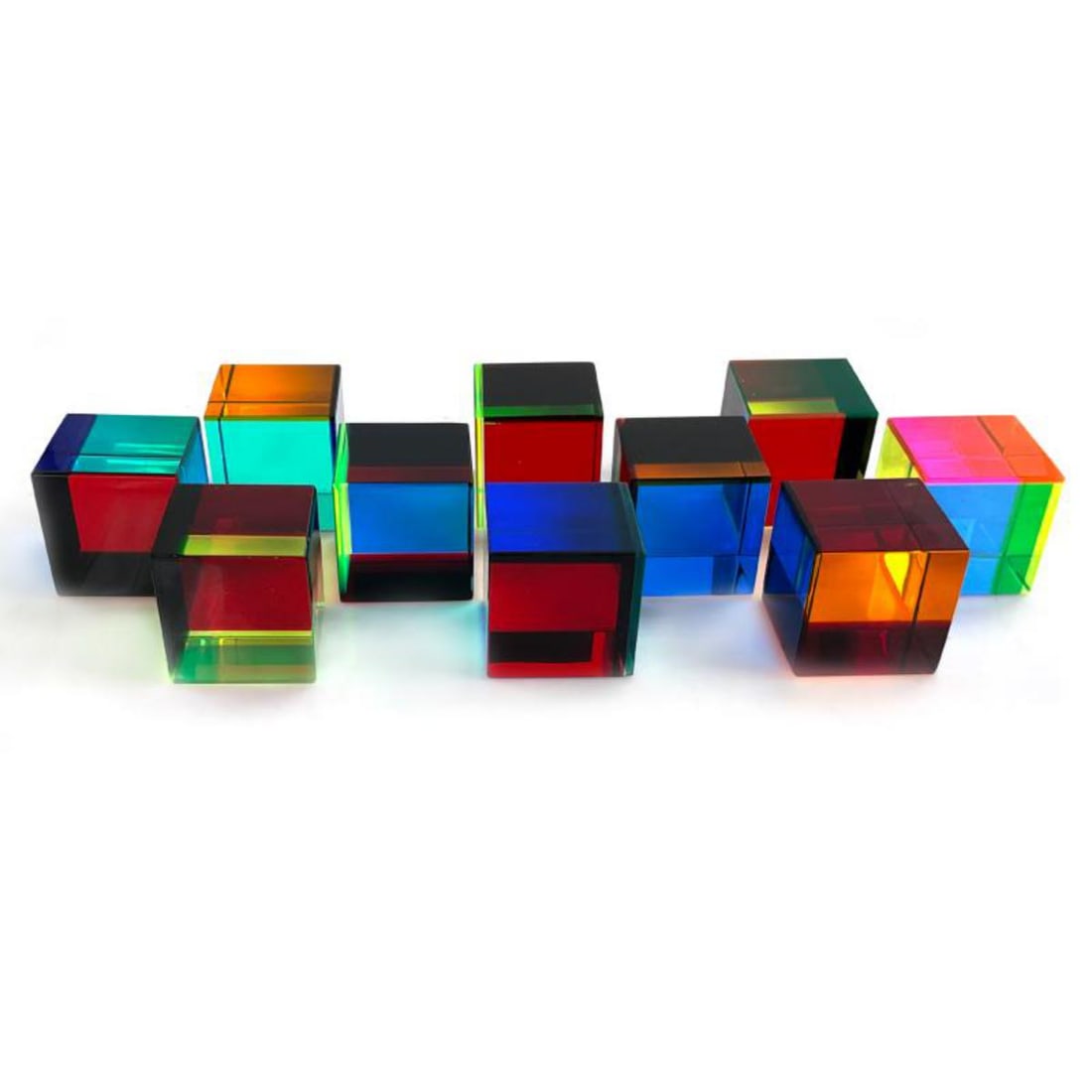Vasa, Set of 10 Acrylic Cube Sculpture, Hand Signed with Letter of Authenticity. (1 of 3)