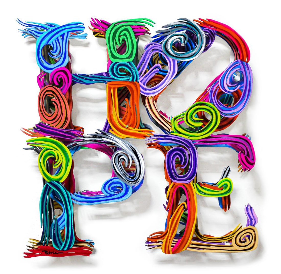 Patricia Govezensky- Original Painting on Cutout Steel "HOPE (Mini Series)" (1 of 4)