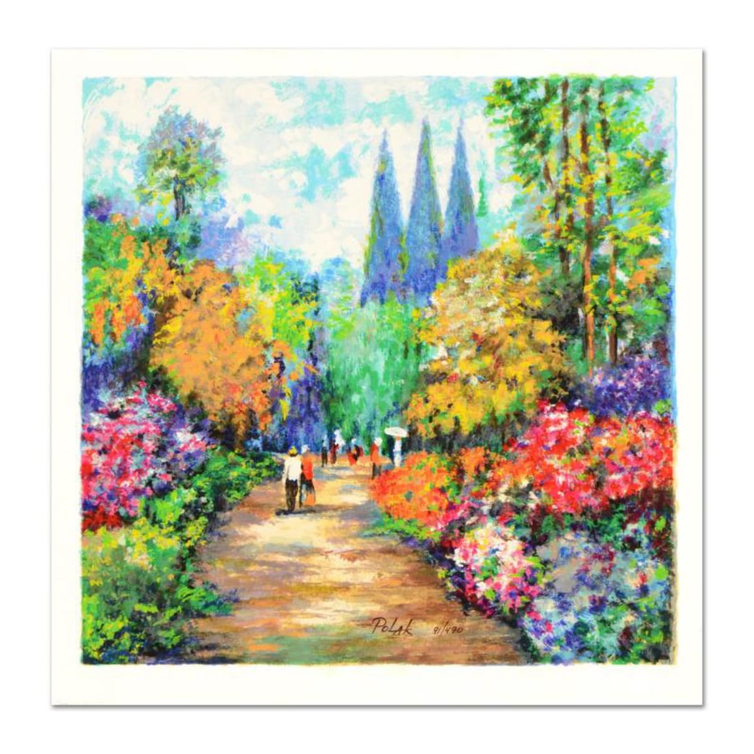 Dimitri Polak (1922-2008), "Spring Road" Limited Edition Serigraph, Numbered and Hand Signed with: Spring Road is a limited edition serigraph on paper, numbered and hand signed by Dimitri Polak (1922-2008). Includes Certificate of Authenticity. Measures approx. 13.5" x 13.5" (border), 12" x 12" (im