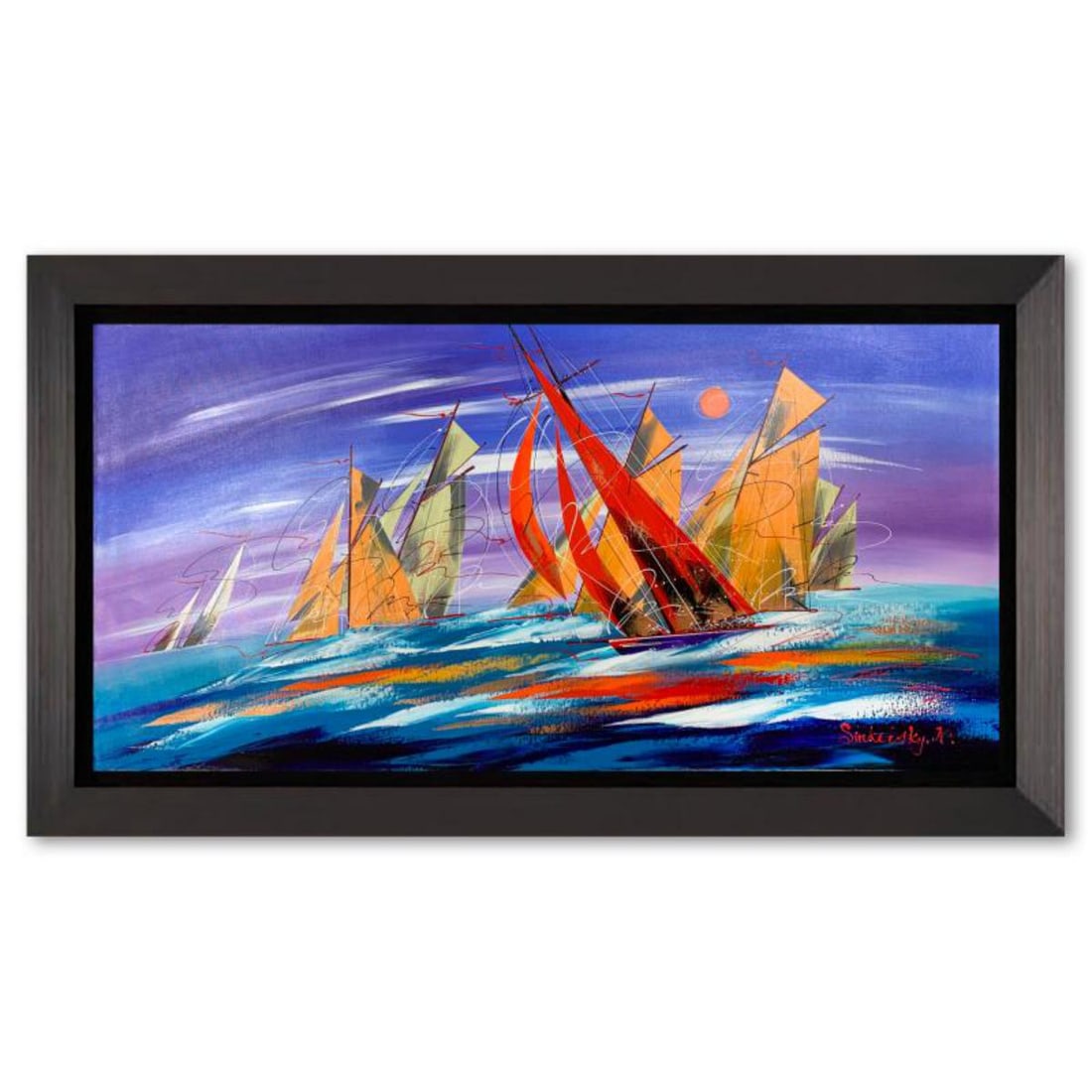 Natalia Sinkovsky, Framed Hand Signed Original Painting on Canvas with Letter Authenticity. (1 of 2)