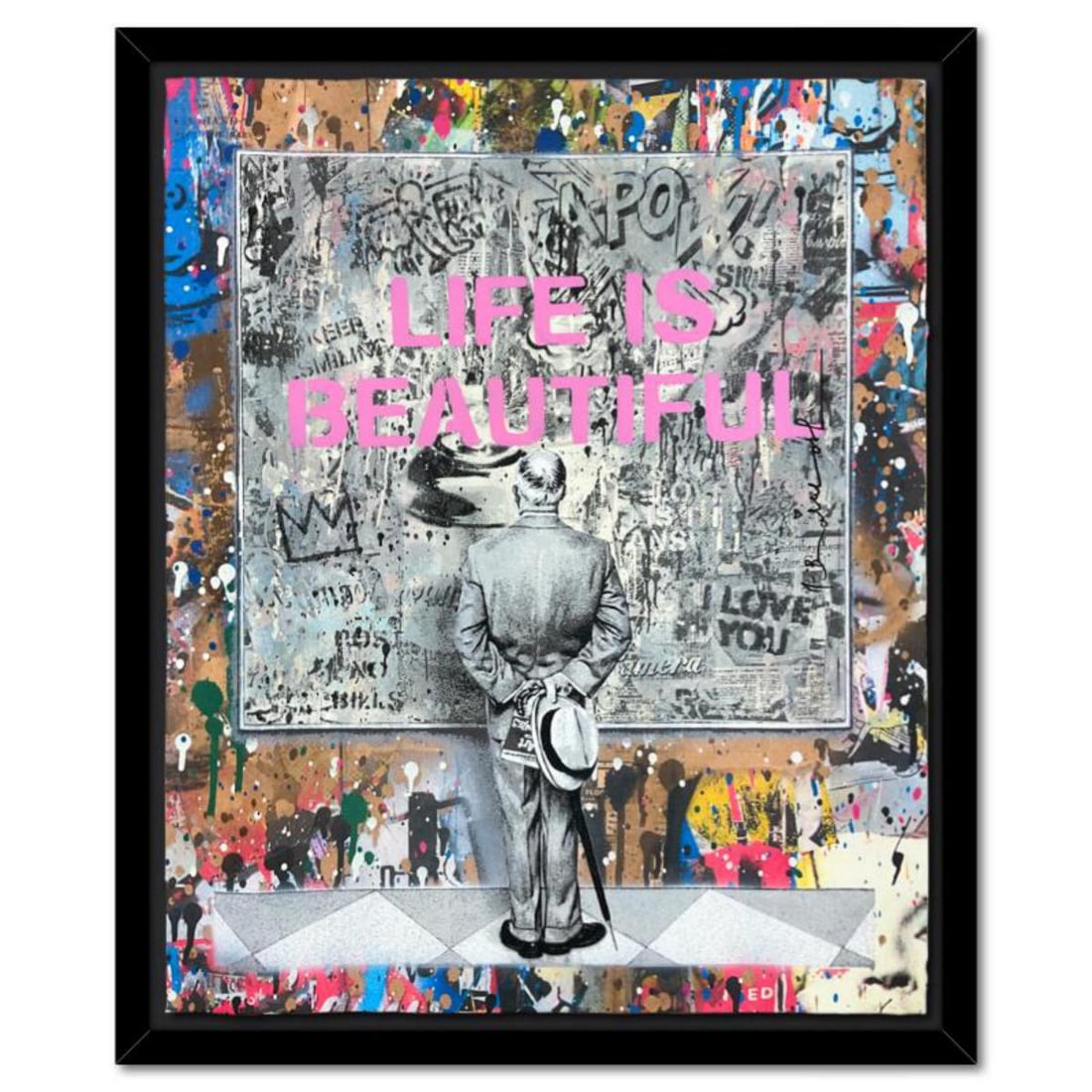 Mr. Brainwash- Original Mixed Media on Deckle Edge Paper "Street Connoisseur" (1 of 4)