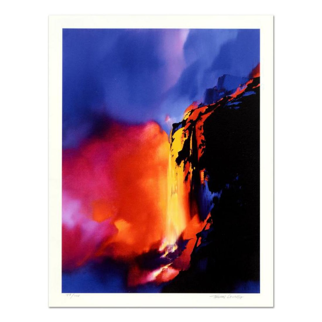 Thomas Leung, "Fire Cliffs" Limited Edition, Numbered and Hand Signed with Letter of Authenticity. (1 of 2)