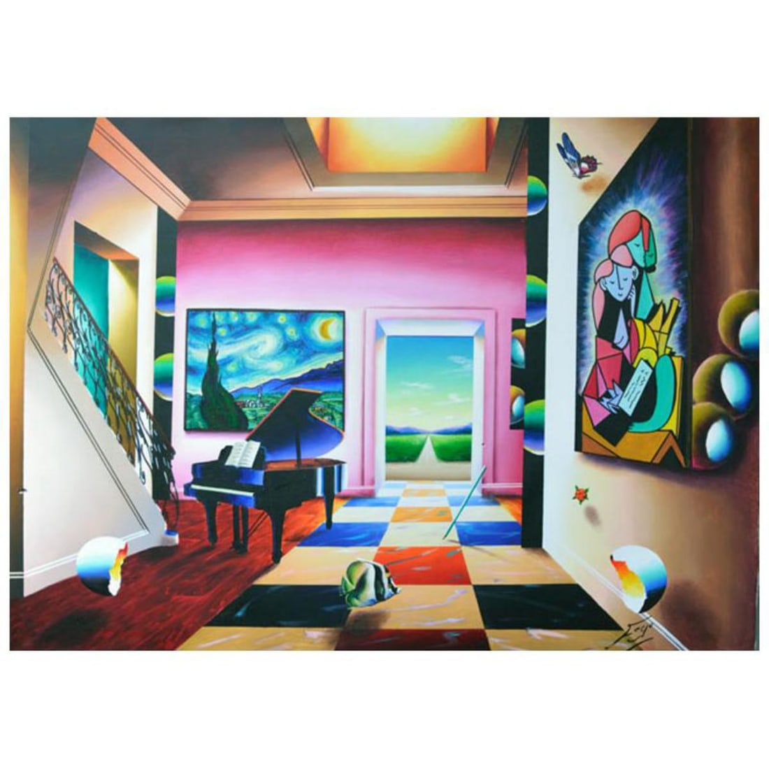 Ferjo, "The Sun S Shining on Us" Original Painting on Canvas, Hand Signed with Letter of (1 of 1)