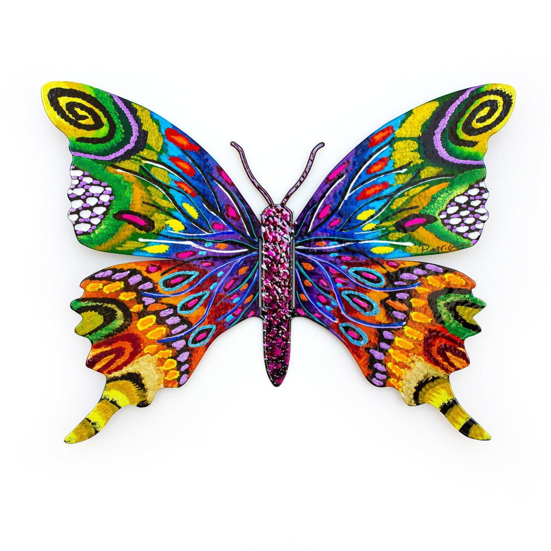 Patricia Govezensky- Original Painting on Cutout Steel "Butterfly": Artist: Patricia Govezensky. Medium: Original Painting on Cutout Steel. Title: Butterfly. Size: 8.5" x 11.5". Signature: Hand Signed by the artist. Certificate of Authenticity: From the publisher. Ref