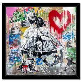 Mr. Brainwash, "Work Well Together" Framed Mixed Media Original, Hand Signed with Certificate of Aut (1 of 4)