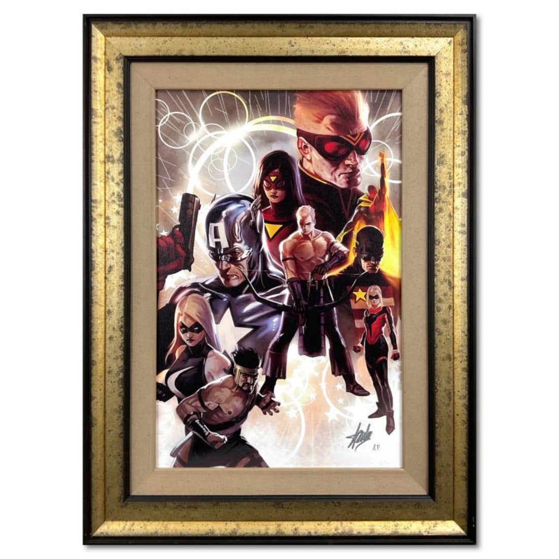Marvel Comics, "The Mighty Avengers #30" Framed Limited Edition on Canvas from an AP Edition by: A piece of comic book history, this limited edition, from original art by Marko Djurdjevic, depicts a scene from the classic Avengers series. Marko Djurdjevic was discovered by Marvel after posting a