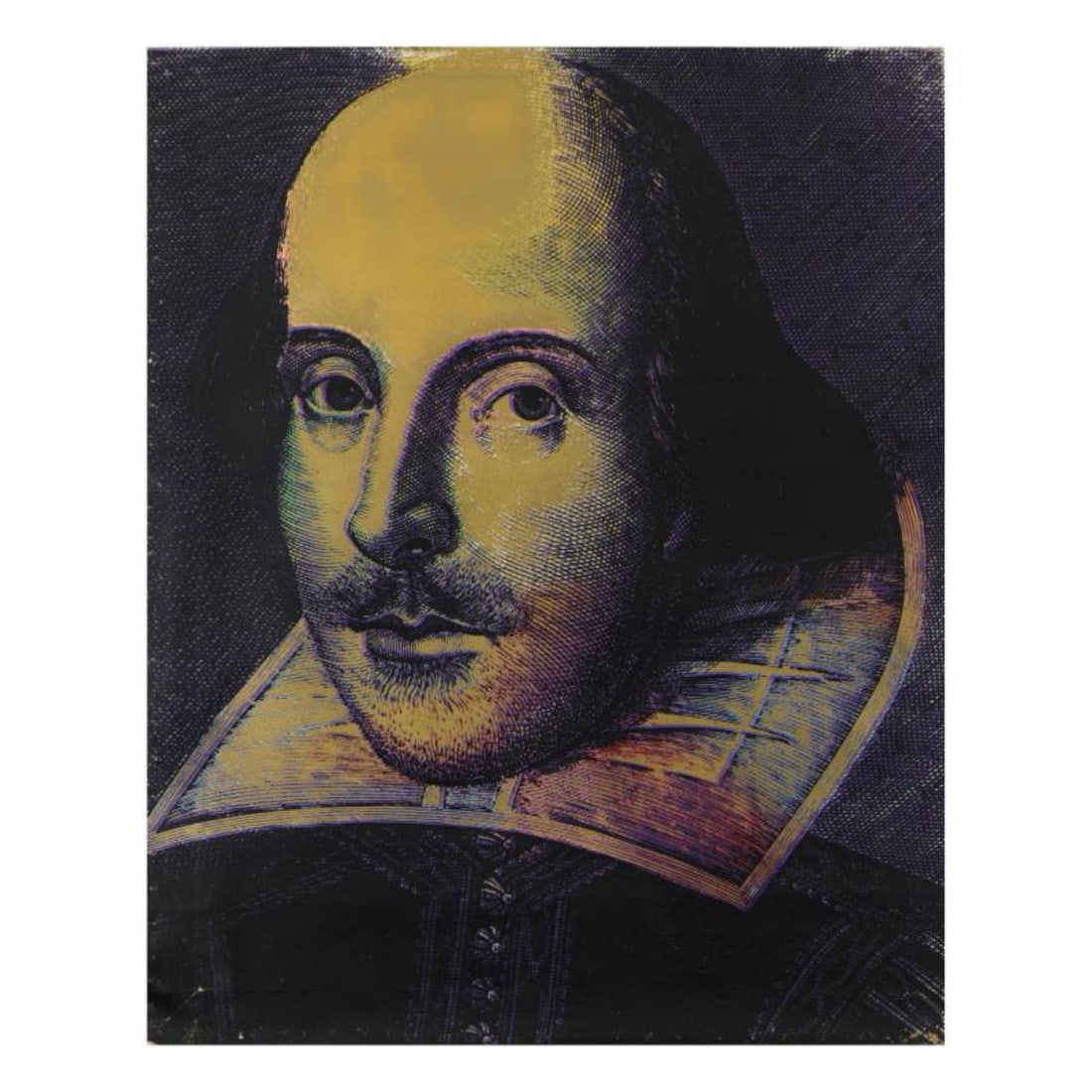 Steve Kaufman (1960-2010) "Shakespeare" Hand Painted Limited Edition Silkscreen on Canvas, Numbered (1 of 3)