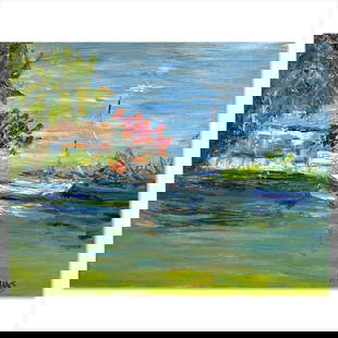 Elliot Fallas, "Beach House" Original Oil Painting on Gallery Wrapped Canvas, Hand Signed with: Beach House is an original oil painting on canvas by Elliot Fallas, hand signed by the artist. This piece comes gallery wrapped. Includes Letter of Authenticity. Measures approx. 20" x 16" (image).